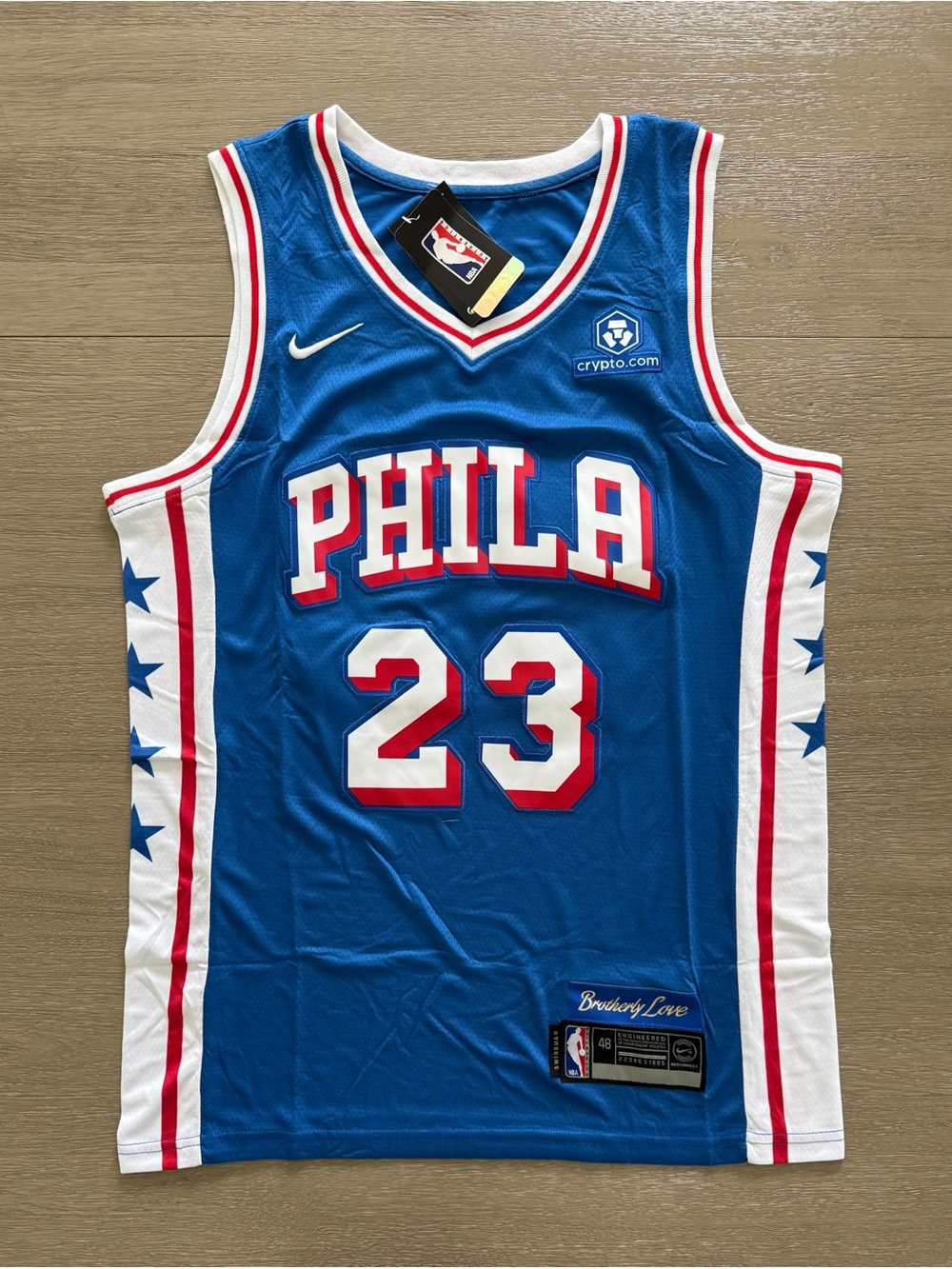 Nike Blue Philadelphia 76ers #23 Jersey with Red and White Accents
